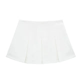 Tineit Fashion Women's High Waist Shorts Skirts Pleated Skirt Shorts Women Striped Bermuda Shorts Woman Casual Mini Shorts