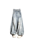 christmas outfit Tineit Women Light Blue Jeans Harajuku Denim Trousers Aesthetic Y2k Baggy Ripped Jean Pants Vintage Japanese 2000s Style Trashy Clothes