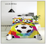 Tineit Kids Football Bed Sheet Set Sport Game Soccer Printing Bedding ForBoys Soft Polyester Bed Flat Sheet With Pillowcase