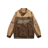 Tineit 2024 Fall Fashion Coffee Street Racing Jacket