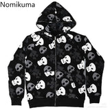 Tineit Streetwear Sweatshirts Women Jackets 2025 Ropa Mujer Skull Hooded Long Sleeve Y2k Tops Casual Fashion Punk Harajuku Hoodies Coat