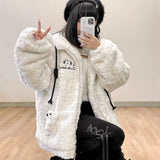 Tineit Cute Wool Lambing Coat Women Fall Winter Clothing Thicked Japanese Furry Tops 2025 Ropa Mujer Fashion Casual Warm Y2k Jackets