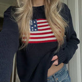 Tineit Mable American Flag Sweater