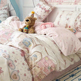 Tineit Cute Kids Bedding Set Rabbit Dinosaur No Filler Single Queen Size Duvet Cover Flat Sheet Pillowcase Girls Boys Comforter Duvet