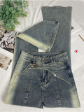 christmas outfit Tineit 2025 New Elegant Flared Jeans Woman Low Waist Stretch Cotton Denim Pants Vintage Streetwear Y2k Fashion Jean Female Chothing