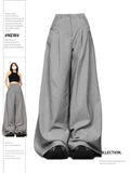 christmas outfit Tineit Women Grey Baggy Pants Y2k 2000s Oversize Pants Vintage Streetwear High Waist Trousers Harajuku Pants 90s Aesthetic Clothes 2025