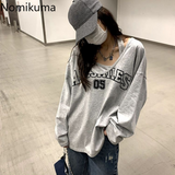 Tineit Sudaderas Spring Autumn Sweatshirt Halter Letter Print Loose 2 Piece Aesthetic Hoodies Women Retro Fashion Casual Y2k Streetwear