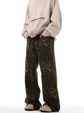 Tineit Leopard Print Straight Leg Jeans