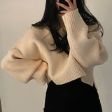 Tineit 2024 Fall Fashion Dark Academia Oversized Crochet Knit Sweater