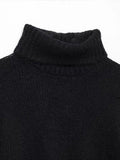 thanksgiving outfit Tineit Casual Knitted Solid Turtleneck Sweater Women Winter Loose Short Pullover Sweaters Female Autumn Warm Chic Simple Knitwear