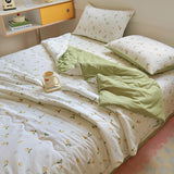 Tineit 2024 New Summer Water Washed Glutinous Cotton Summer Bedding Cover Set of Four Pieces