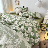 Tineit Ins Nordic Duvet Cover Set 2024 Summer New Twin Queen Size Kids Adult Flat Sheet Pillowcase No Filler Fashion Bed Linens