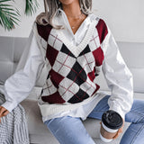 Tineit 2024 Fall Fashion Hollow Leaf Casual Knitted Sweater