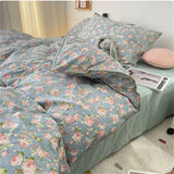 Tineit Floral Dream Bedding Set Soft Cotton Duvet Cover Queen King Size Pillowcase Bed Linens