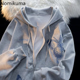 Tineit 2025 Women Clothing Y2k Hoodies Jackets Streetwear BF Casual Sweatshirts Oversized Tops Chic Hooded Butterfly Hoodie Ropa Mujer