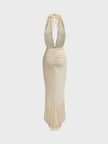 Tineit 2024 New Spaghetti Plain Sleeveless Maxi Dress