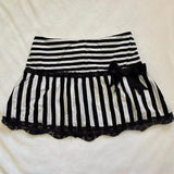 Tineit Y2K retro casual chic women's striped skirt pure short zipper A-line skirt tube skirt new fashion summer mini skirt Hot Girl