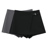 Tineit Asymmetrical Skirt Pants Women's Shorts Mini  Hight Waist Zipper Woman Fashion Skirt Pants