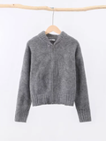 Tineit Knitted Zipper Sweaters Women Casual Loose All-match Cardigan 2025 Autumn Long Sleeve Jacket Female Street Lady Tops Basic Coat