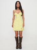 Tineit Georgia Mini Dress Yellow Floral