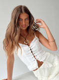 Tineit-Amitri Lace Up Top Ivory