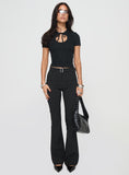 Tineit-Pagano Pinstripe Flare Pants Black