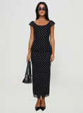 Tineit-Sandberg Maxi Dress Black Polka Dot