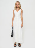Tineit Summer Season Linen Blend Maxi Dress White