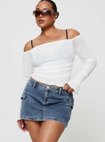 Tineit-Grishea Low Rise Denim Skirt