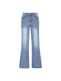 Tineit Washed Vintage Blue Versatile Boyfriend Jeans