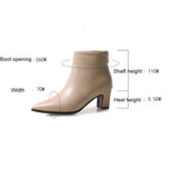 cold weather outfits Tineit ankle boots women Pointed toe bootie 5cm Thick heel botines mujer chaussures femme Spring A1439