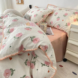 Tineit Floral Dream Bedding Set Soft Cotton Duvet Cover Queen King Size Pillowcase Bed Linens