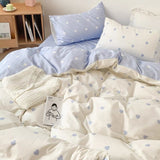 Tineit Fashion Bedding Set Hot Checkerboard Boys Girls Single Double Queen Size Flat Sheet Quilt Duvet Cover Pillowcase Bed Linens