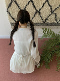 Tineit Lace Waist Bandage Long-sleeved Shirt Skirt Angel Suit