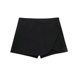 cold weather outfits Tineit 2024 Autumn Winter Women Casual Mini Asymmetrical Skirts Shorts Fashion Sexy High Waist Solid Back Pockets Female Shorts