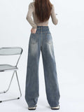 christmas outfit Tineit Women Blue Baggy Jeans Harajuku Oversize Straight Denim Trousers Y2k 90s Vintage Japanese 2000s Style Jean Pants Trashy Clothes