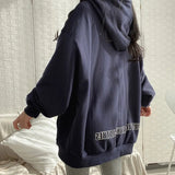 Tineit 2024 Fall Fashion Solid Color Letter Print Oversized Hoodie