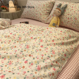 Tineit Nordic Style Ins Avocado Green Bedding Set Cartooon Fruit Quilt Cover Polyester High Quality Comforter Full Size With Pillowcase