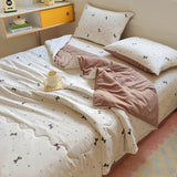 Tineit 2024 New Summer Water Washed Glutinous Cotton Summer Bedding Cover Set of Four Pieces