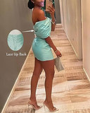 Tineit th Birthday Off The Shoulder Homecoming Dresses Tiffany Blue Mini Bowknot Party Dress (PRE-ORDER)