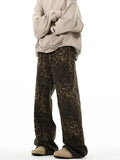 Tineit Leopard Print Straight Leg Jeans