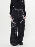 christmas outfit Tineit Women's Black Gothic Baggy Jeans Harajuku Oversize Denim Trousers Y2k Vintage Japanese 2000s Style Emo Jean Pants Trashy Clothes