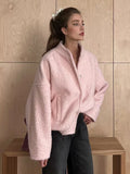 Tineit Nathaly Soft Pink Bouclé Jacket