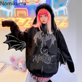 Tineit Harajuku Hoodies Women's Clothing Streetwear BF Punk Y2k Jackets 2025 Ropa Mujer Fashion Sweatshirts Heavy Diamond Hoodie Tops