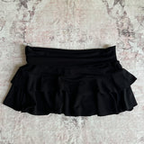 Tineit Y2K Mini Skirt Ladies low waist layered pleated black sexy retro A-line pleated skirt casual short summer skirt emo