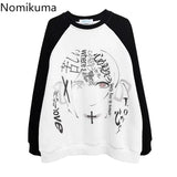 Tineit Streetwear Hoodies Women's Clothing Fashion Japanese Y2k Tops 2025 Ropa Mujer Cartoon Print Casual Sweatshirts Oversized Hoodie