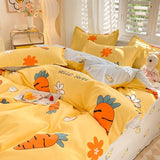 Tineit Lucky Dog Bedding Set Cute Cartoon No Filler Twin Full Size Duvet Cover Flat Sheet Pillowcase Fashion Girls Boys New Bed Linen