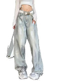 christmas outfit Tineit Women's Grey Baggy Jeans Harajuku Oversize Denim Trousers Y2k Aesthetic Vintage Japanese 2000s Style Jean Pants Trashy Clothes