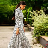 Tineit 2024 Spring New Women's Fashion, Elegant, Casual, Versatile, Slim Fit, Slim and Long Printed Dress