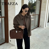 cold weather outfits Tineit 2024 Autumn Winter Women Casual Solid Jackets Fashion Streetwear Zipper Turn Down Collar Chic Ladies Jackets